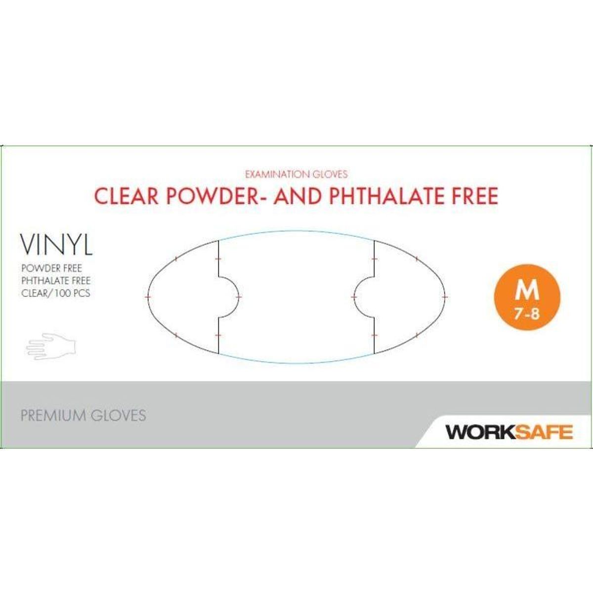 Handske WS Clear Vinyl Phthalate Free engangshandske 100 stk.