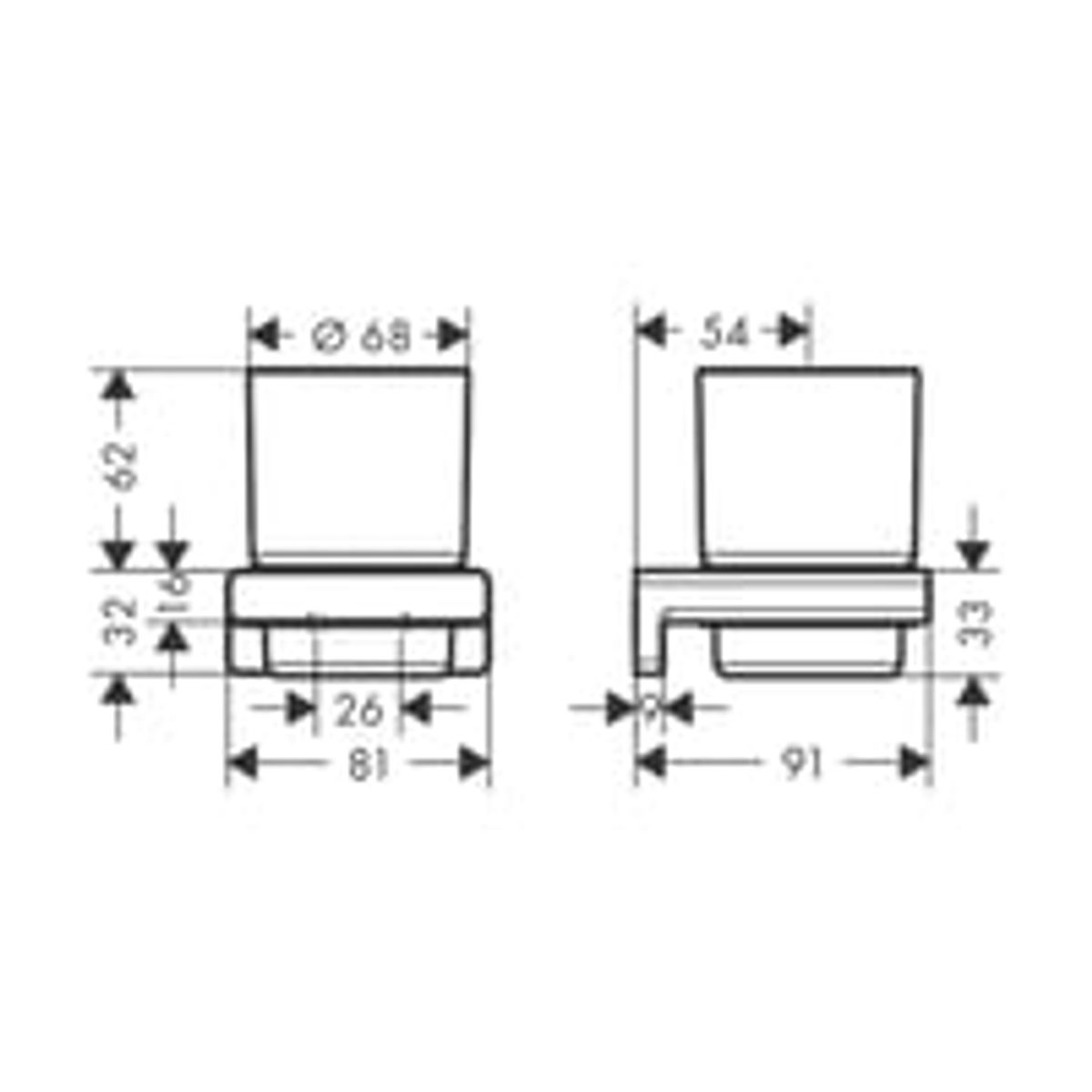 HANSGROHE bgerholder m/glas