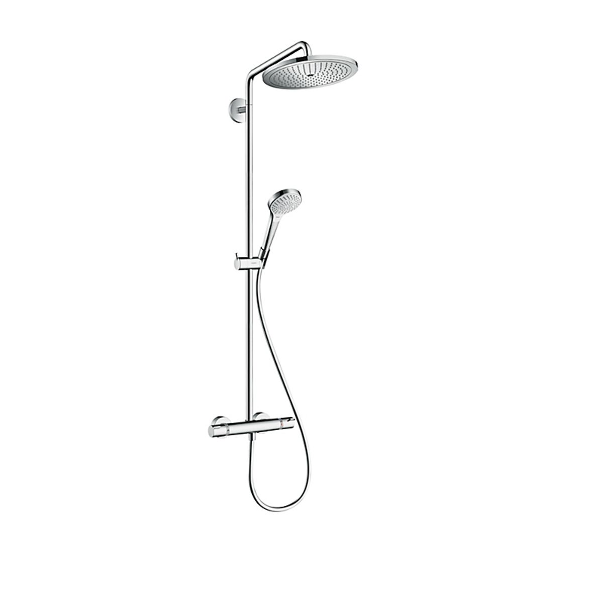 hansgrohe Croma Select S 280 EcoSmart showerpipe. Krom