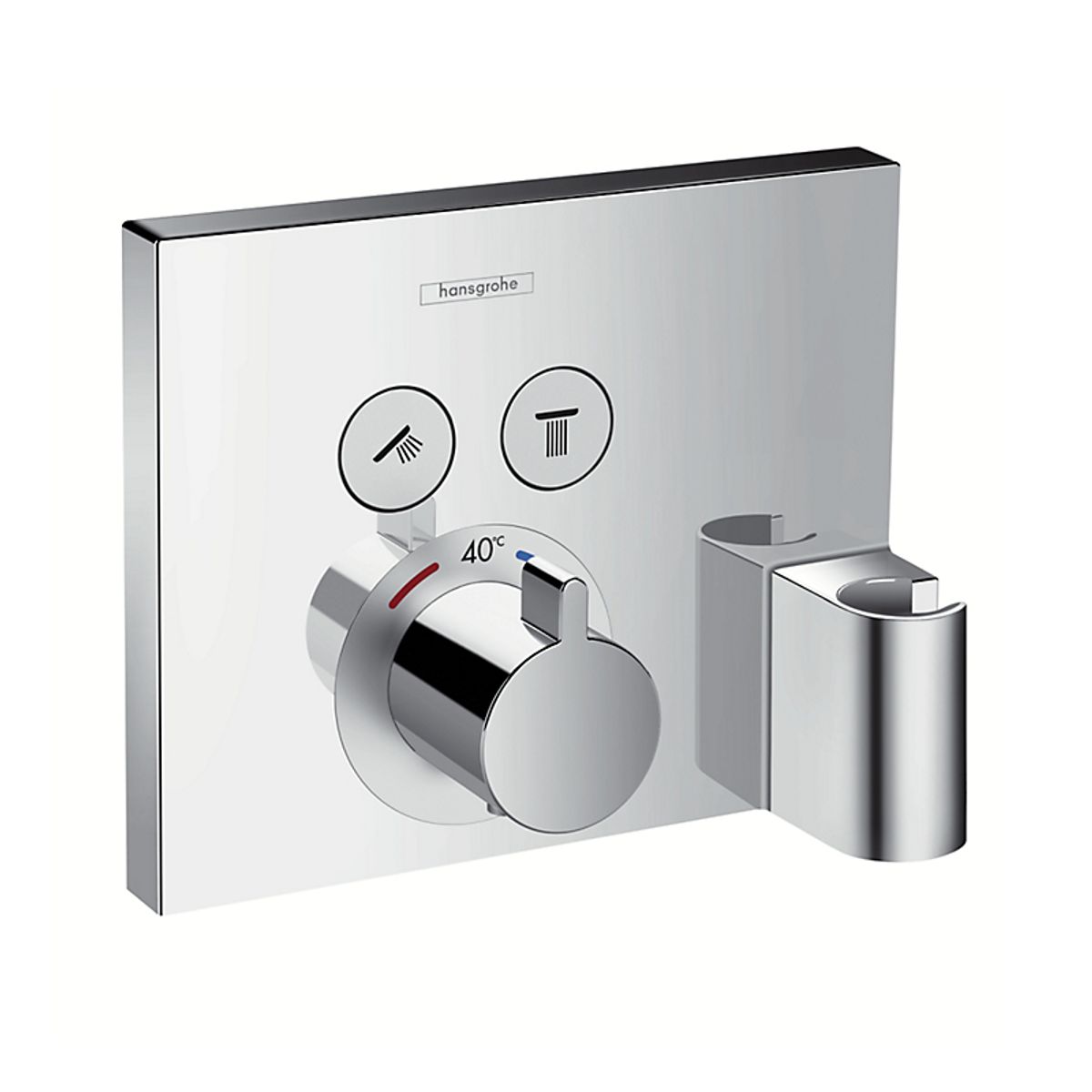 hansgrohe ShowerSelect termostat med 2 udtag og integreret bruserholder