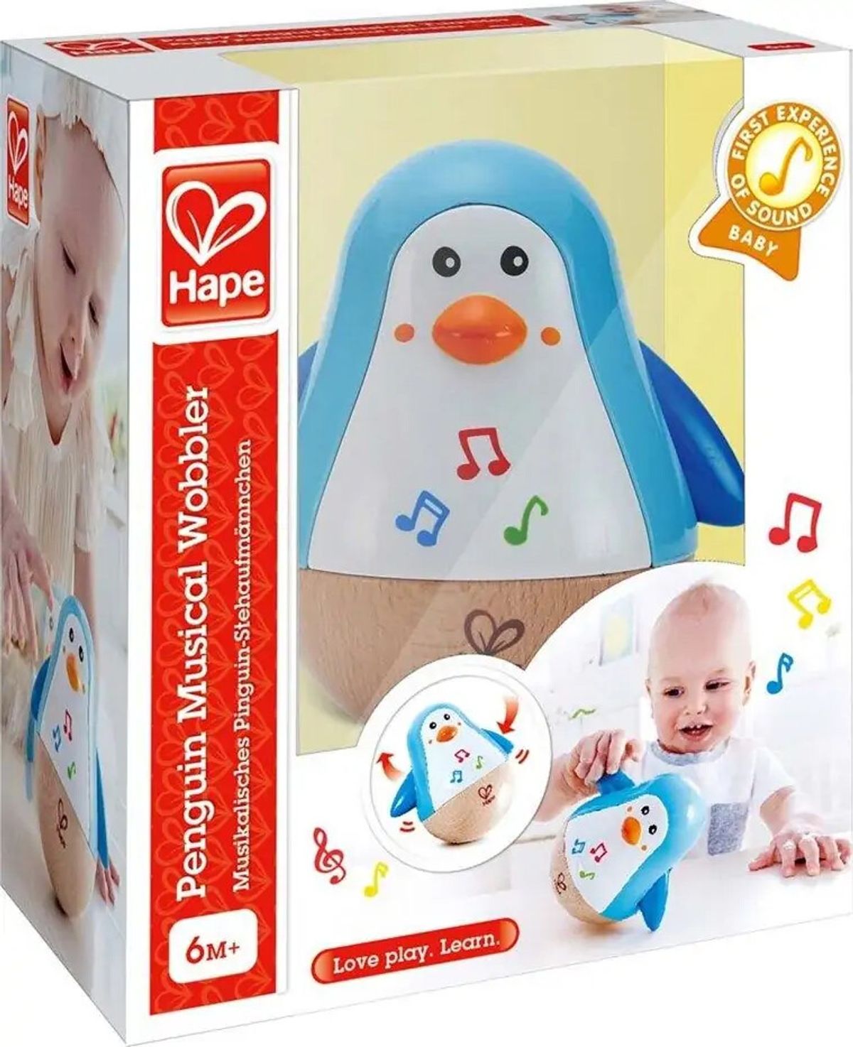 Hape - Pingvin Legetøj Med Musik - Penquin Musical Wobbler