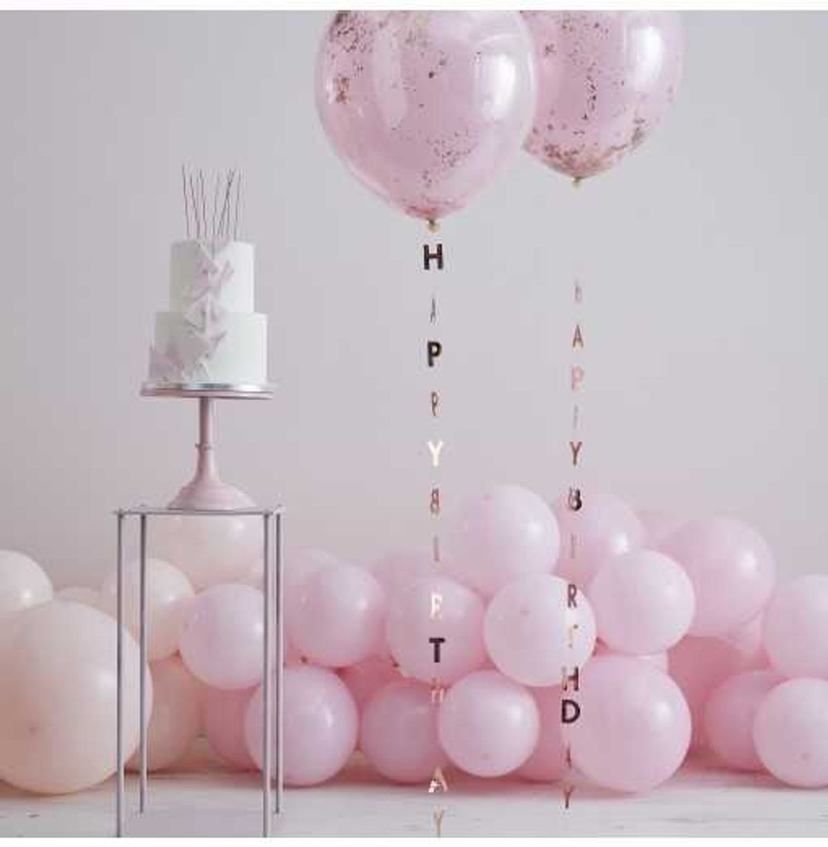 "Happy Birthday" - Rose Guld Ballonhale - Fødselsdags balloner