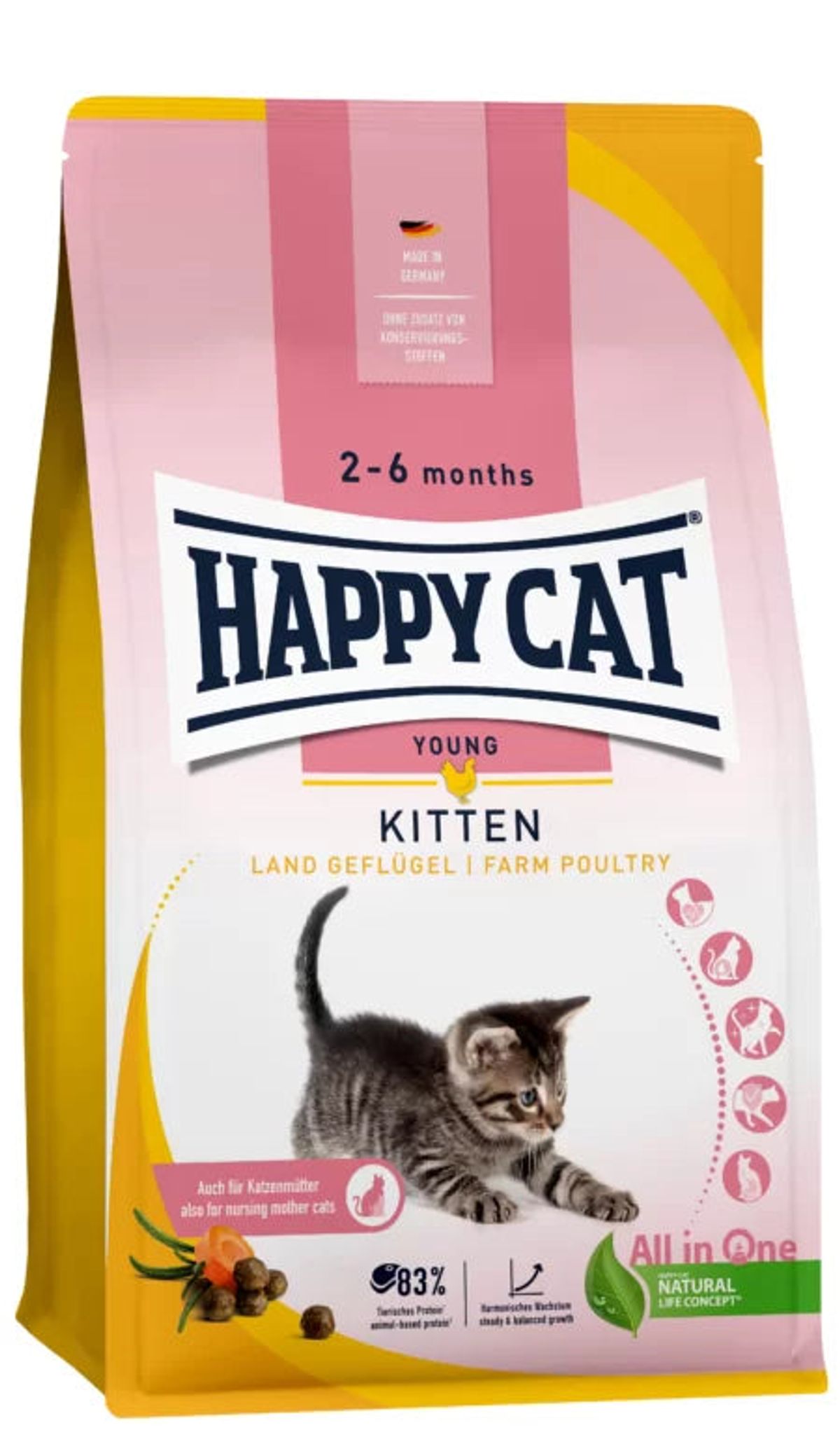 Happy Cat Kitten Fjerkræ 1,3 kg Killingefoder