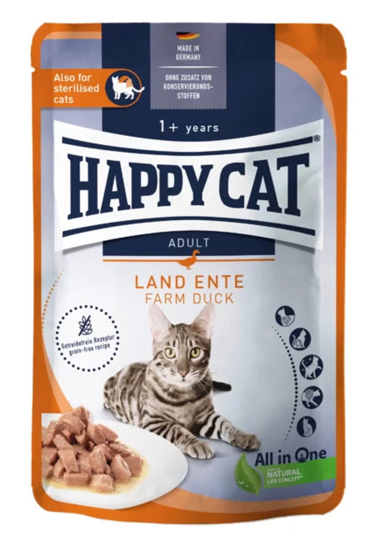 Happy dog og Cat - Happy Cat Land-And i Sovs 85g Katte vådfoder Pouch - Kattefoder