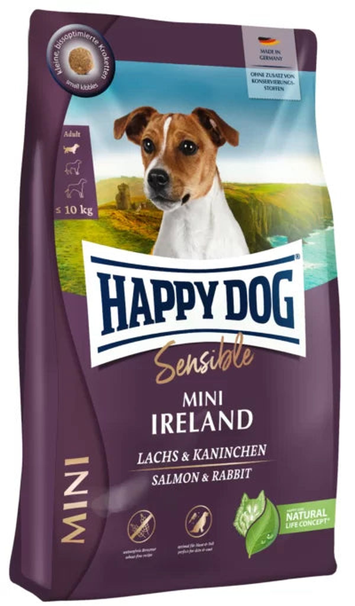 Happy dog og Cat - Happy Dog Supreme Mini Sensible Irland 4Kg, Laks og Kanin - Hundefoder