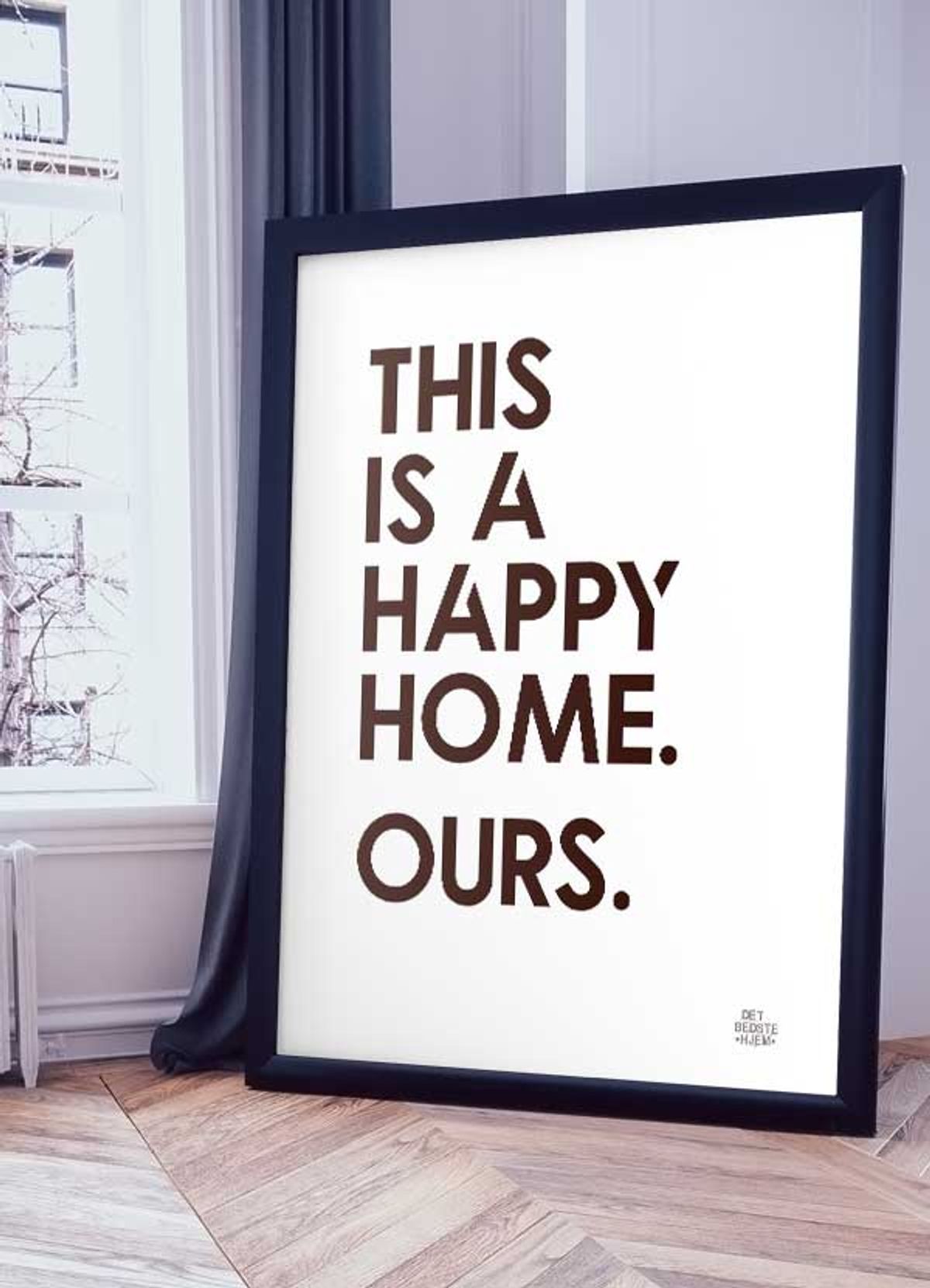 Happy home-plakat - 21 x 29,7 (A4) Kr. 199,-