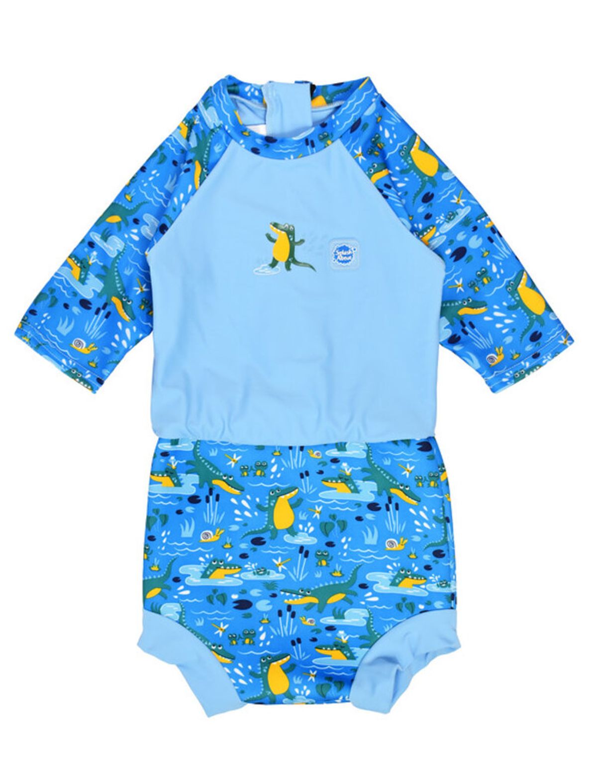 Happy nappy sunsuit - Crocodile swamp blue - 12-24 MDR.