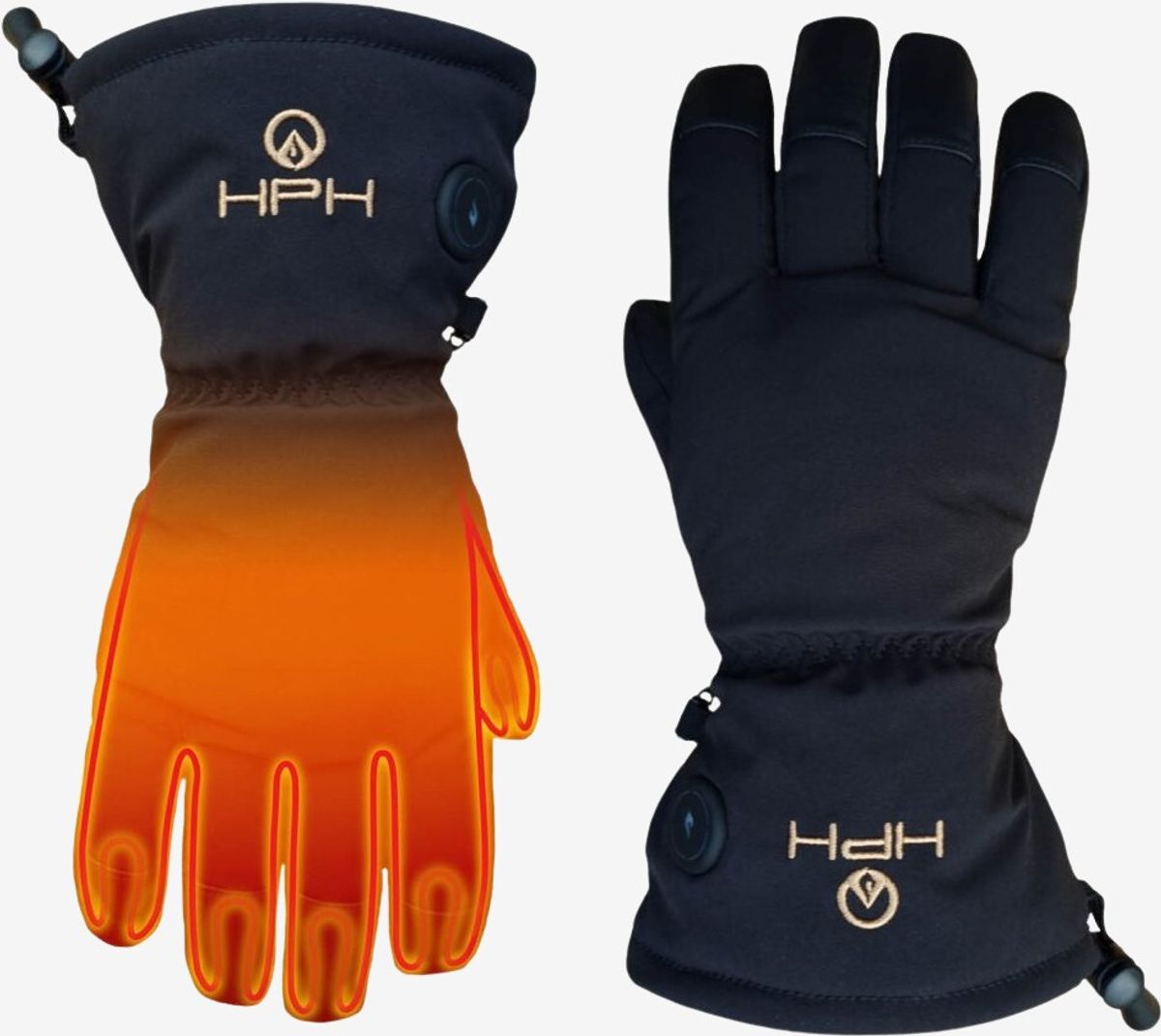 Happyhot - Hafjell vinterhandsker med varme (Sort) - 2XL