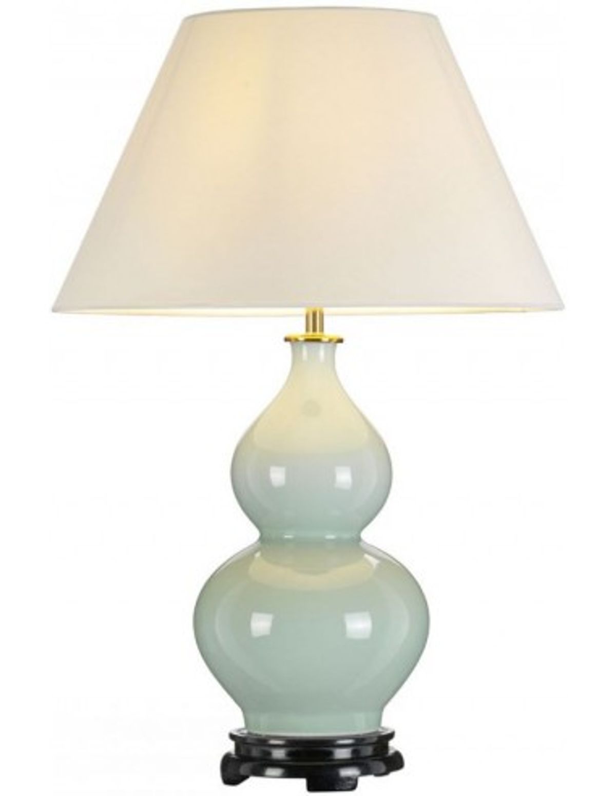 Harbin Bordlampe i keramik og polyester H64 cm 1 x E27 - Svag grøn/Off white