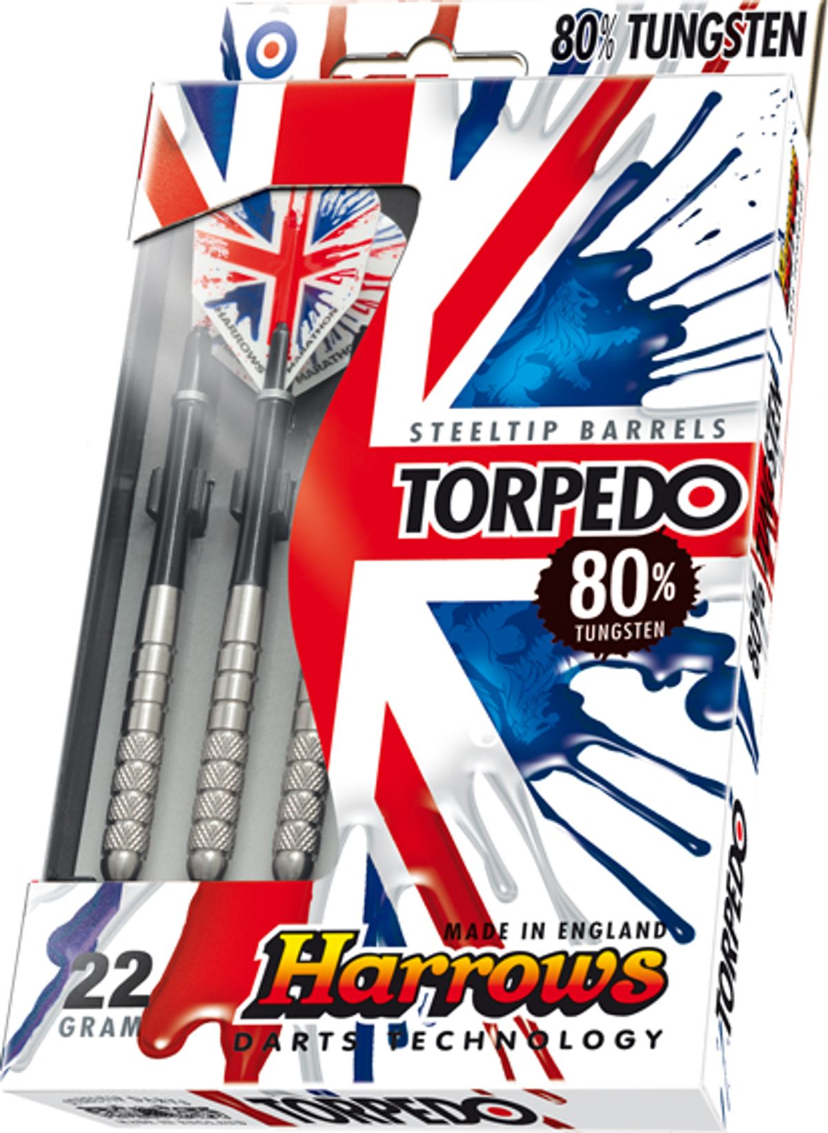 Harrows Torpedo 80% Tungsten Steeltip Dartpile 22g