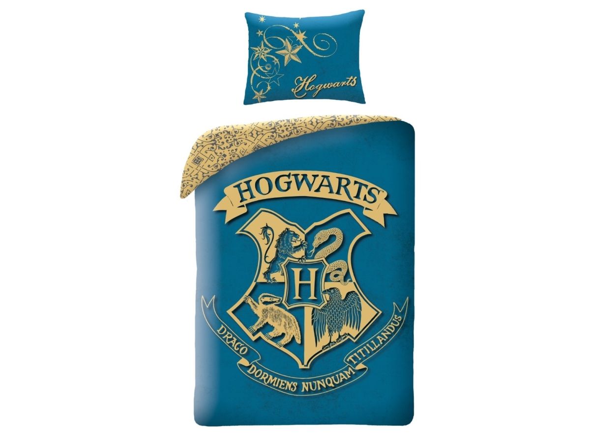 Harry Potter Hogwarts Sengetøj 2I1 Design 3 - 100 Procent Bomuld