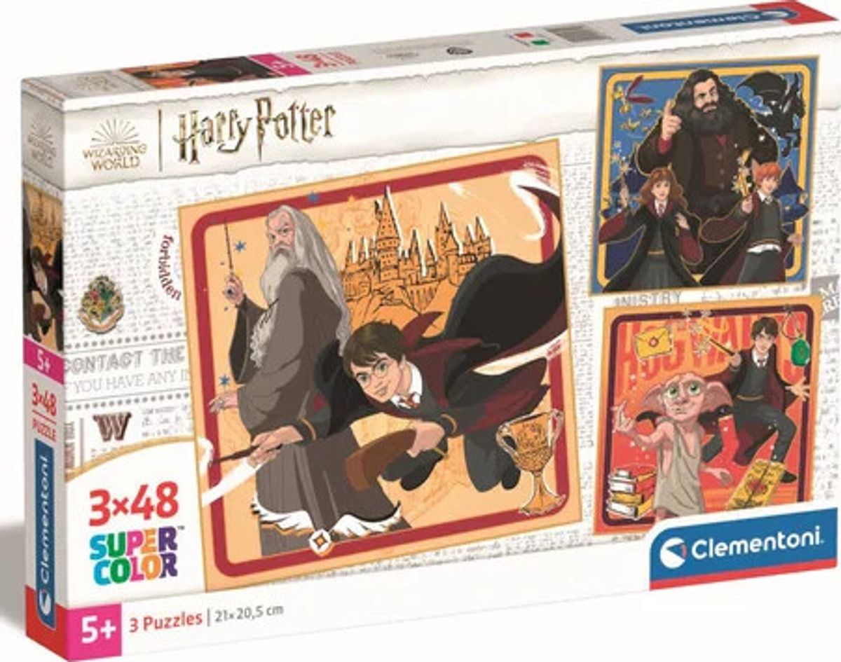 Harry Potter Puslespil - Super Color - 3x48 Brikker - Clementoni