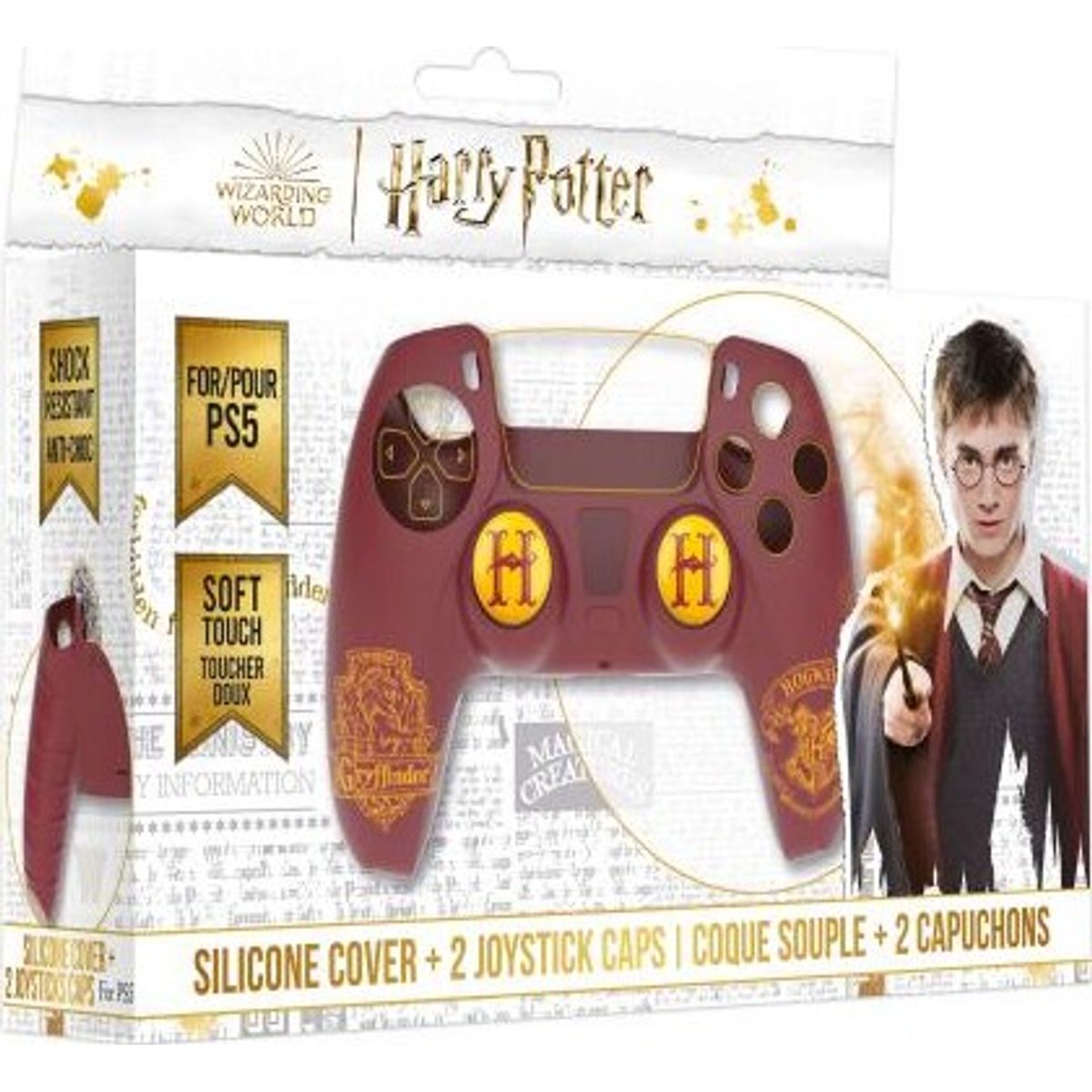 Harry Potter-silicone Case + Thumbsticks For Ps5 Controller - Gryffindor - Red