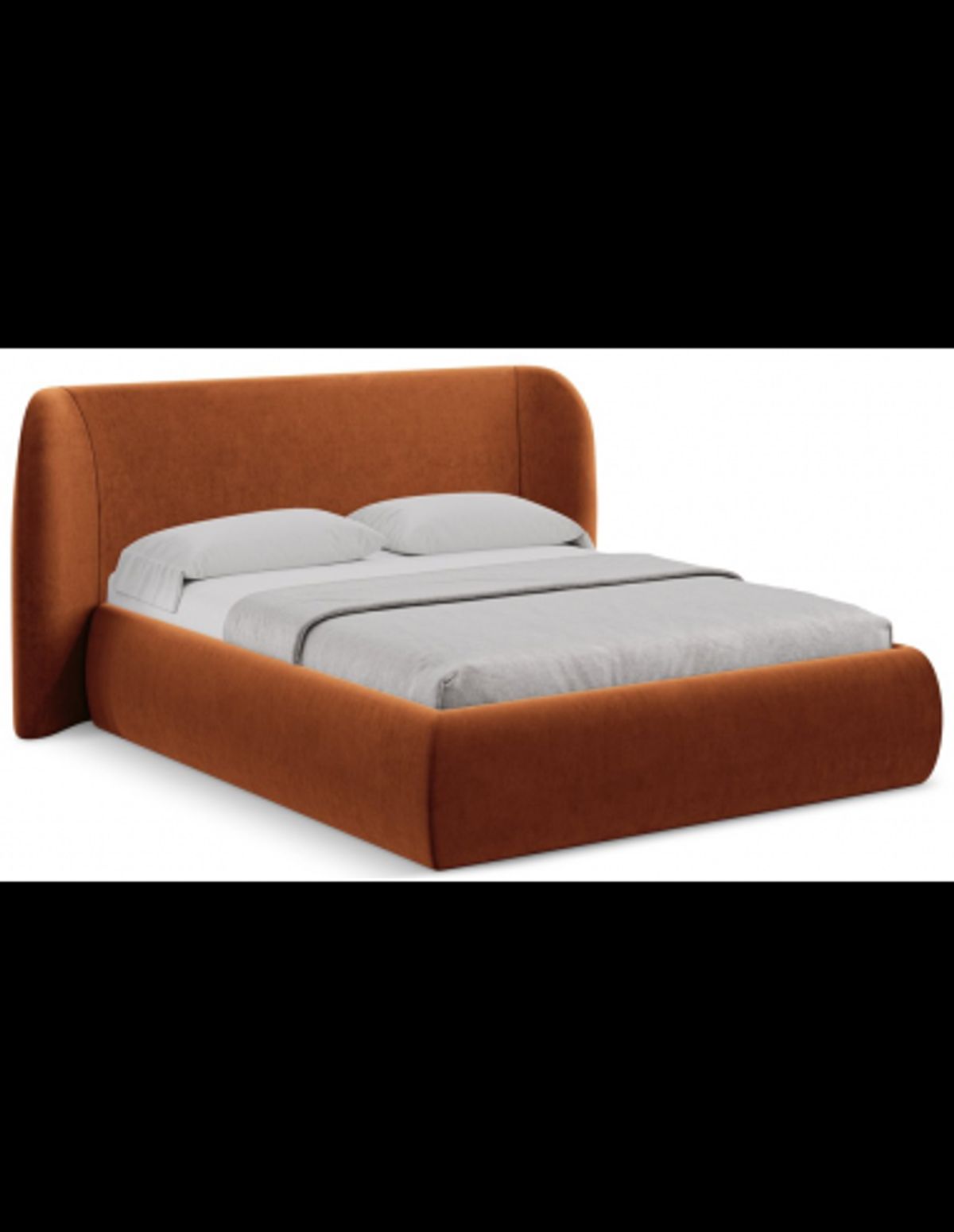 Hauke sengeramme i velour med opbevaring og sengegavl 160 x 200 cm - Terracotta