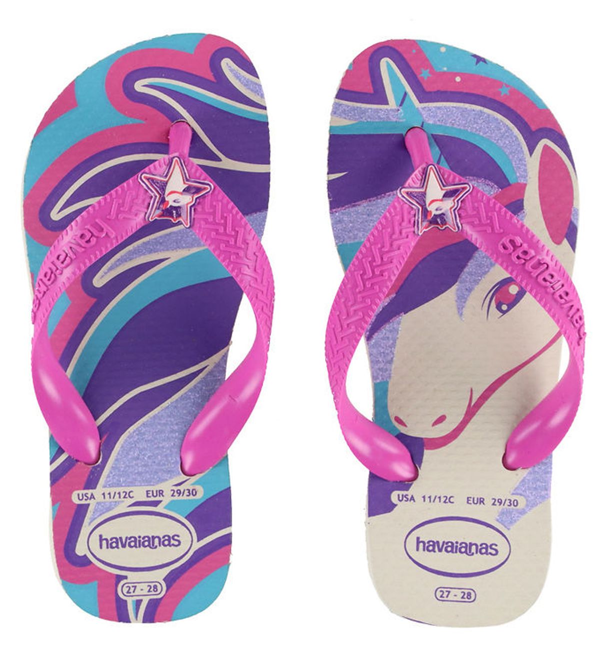 Havaianas Klipklapper - Kids Fantasy - Beige/Magenta Neon