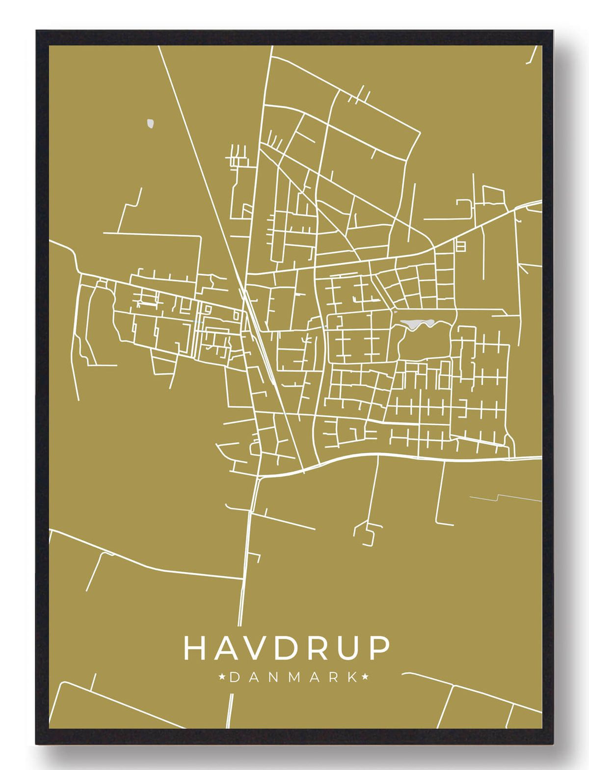 Havdrup plakat - gul (Størrelse: L - 50x70cm (B2))