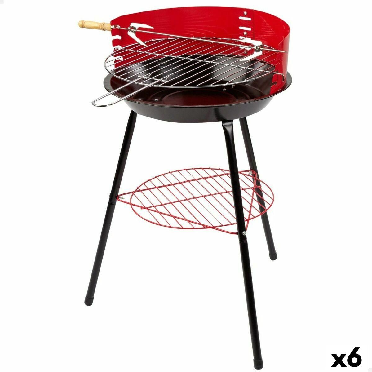 Havegrill Transportabel Aktive Træ Jern Ø 38 cm 37 x 61 x 45 cm (6 enheder) Rød