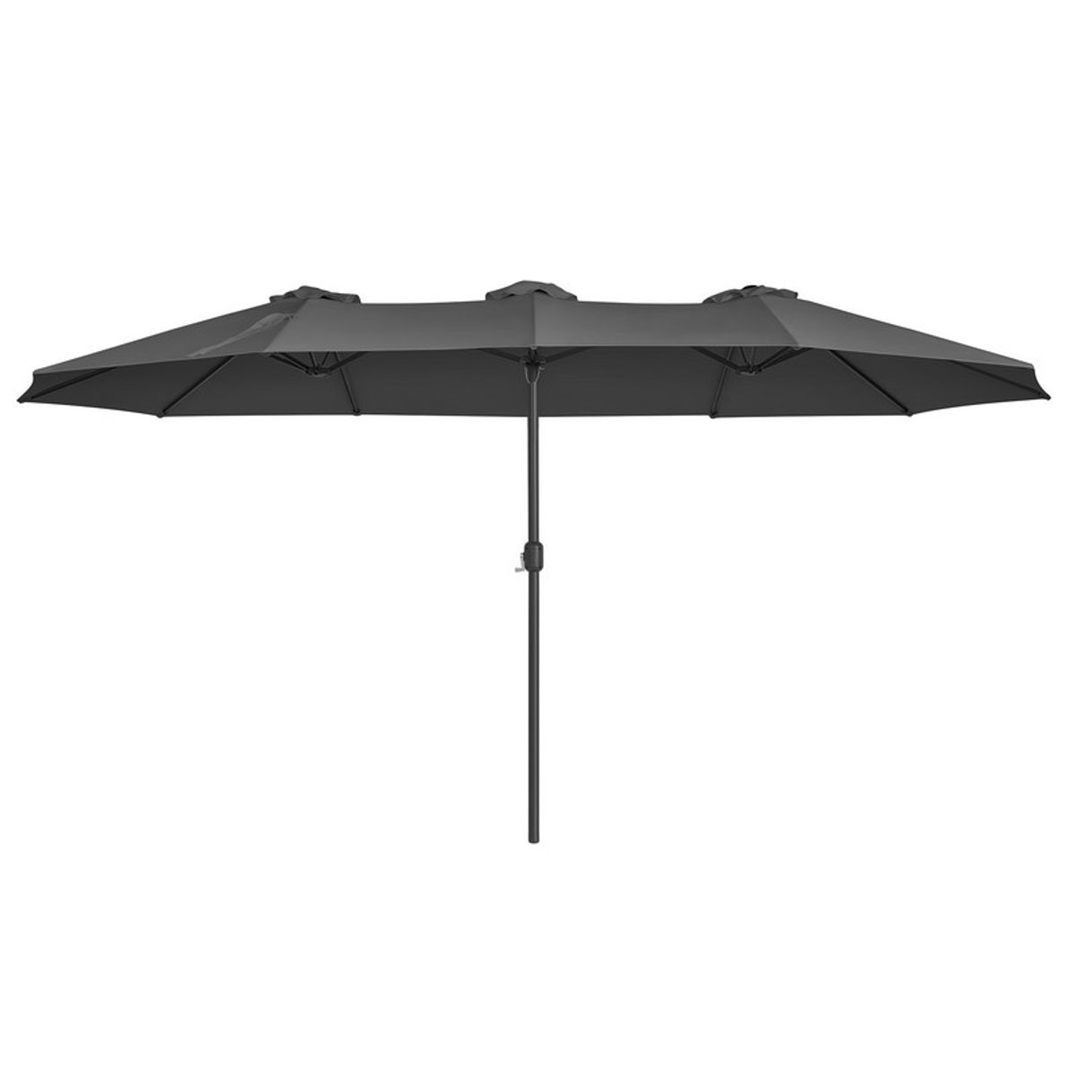 Haveparasol 460 x 270 cm - ekstra bred dobbelt parasol - grå - Haveparasoller > Metal parasoller - parasoller i metal - Daily-Living