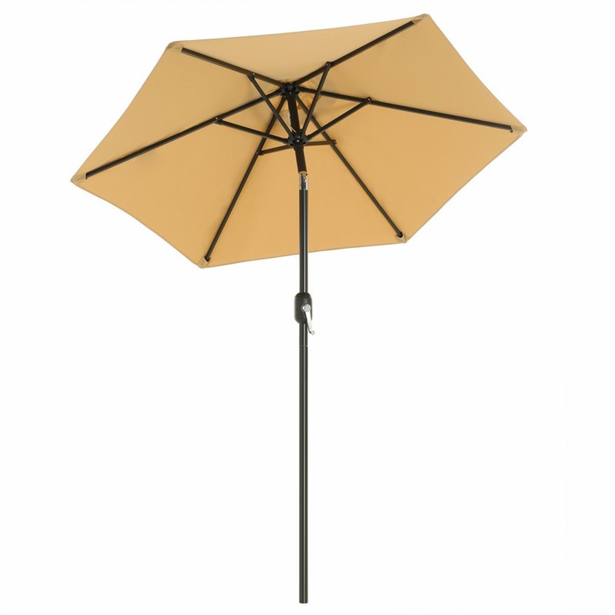 Haveparasol Ø2 M med krank - rund Ø 200 cm parasol - taupe - Haveparasoller > Metal parasoller - parasoller i metal - Daily-Living