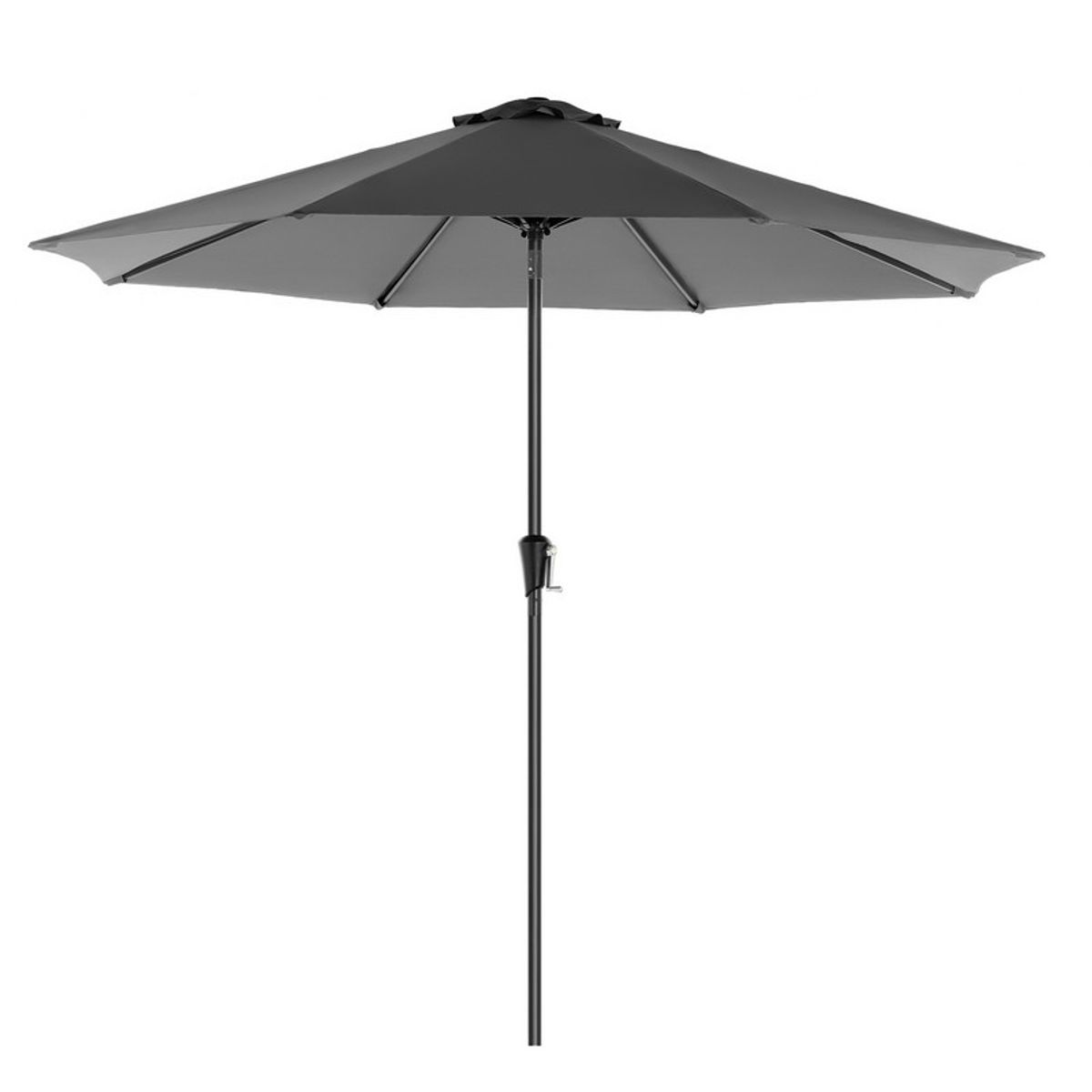 Haveparasol Ø3 M med krank - rund Ø 300 cm parasol - grå - Haveparasoller> Metal parasoller - parasoller i metal - Daily-Living