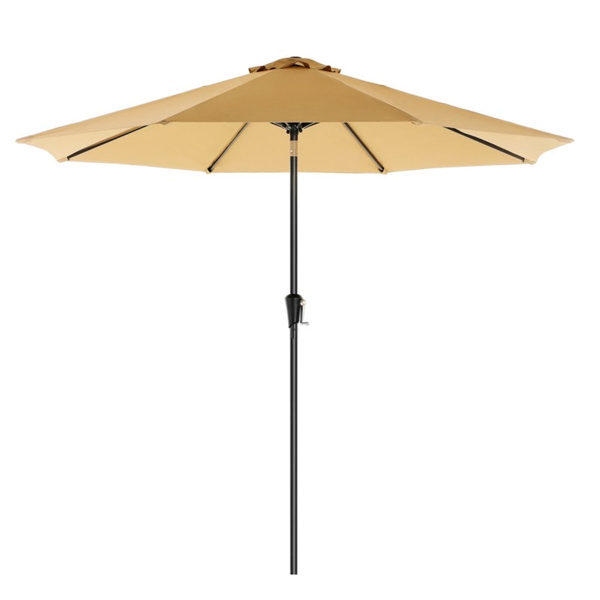 Haveparasol Ø3 M med krank - rund Ø 300 cm parasol - taupe - Haveparasoller > Metal parasoller - parasoller i metal - Daily-Living