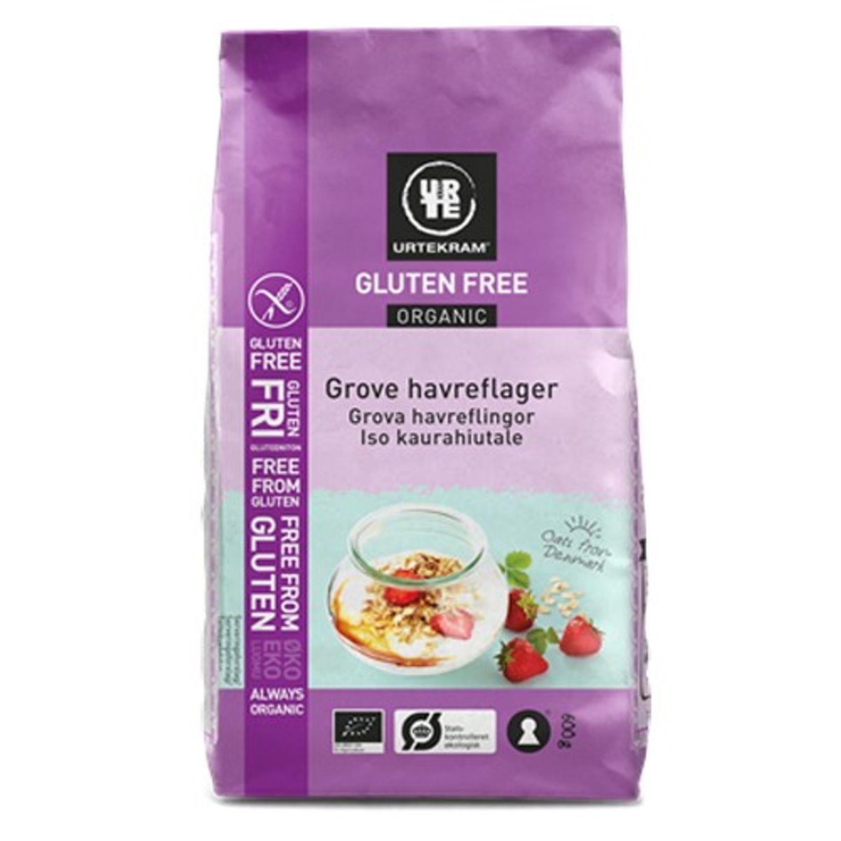 Havreflager grove Glutenfri Økologisk - 600 gram - Urtekram