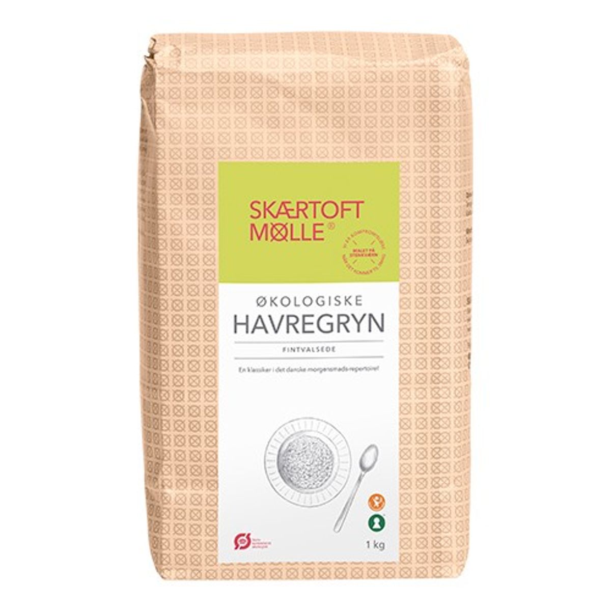 Havregryn fintvalsede Økologisk - 1 kg - Skærtoft mølle