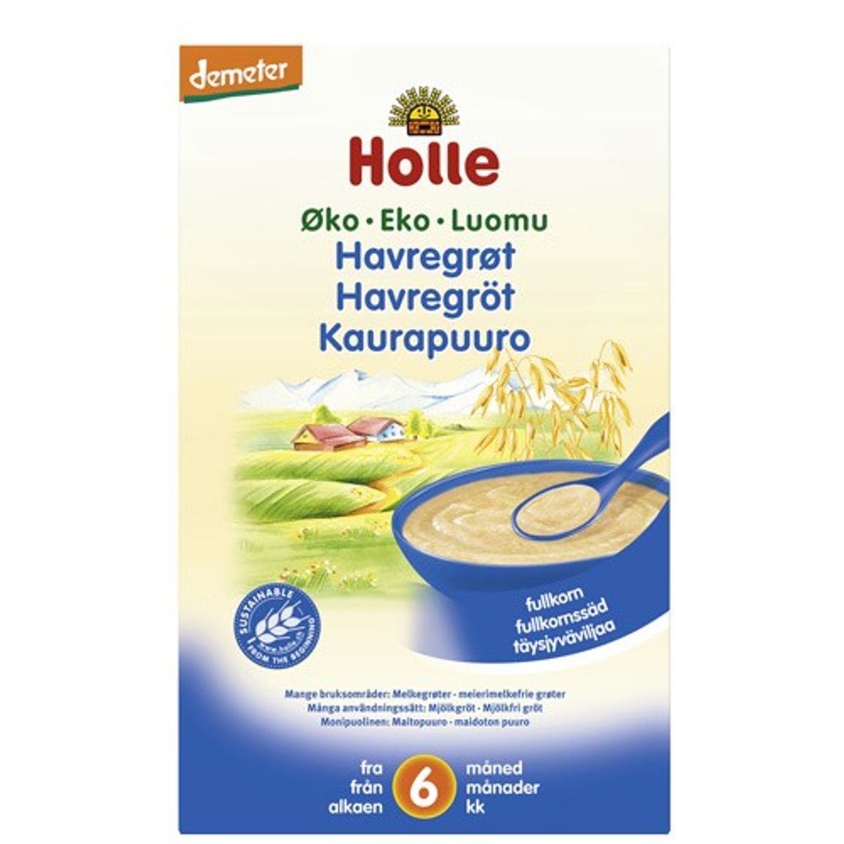 Havregrød Økologisk demeter - 250 gr - Holle