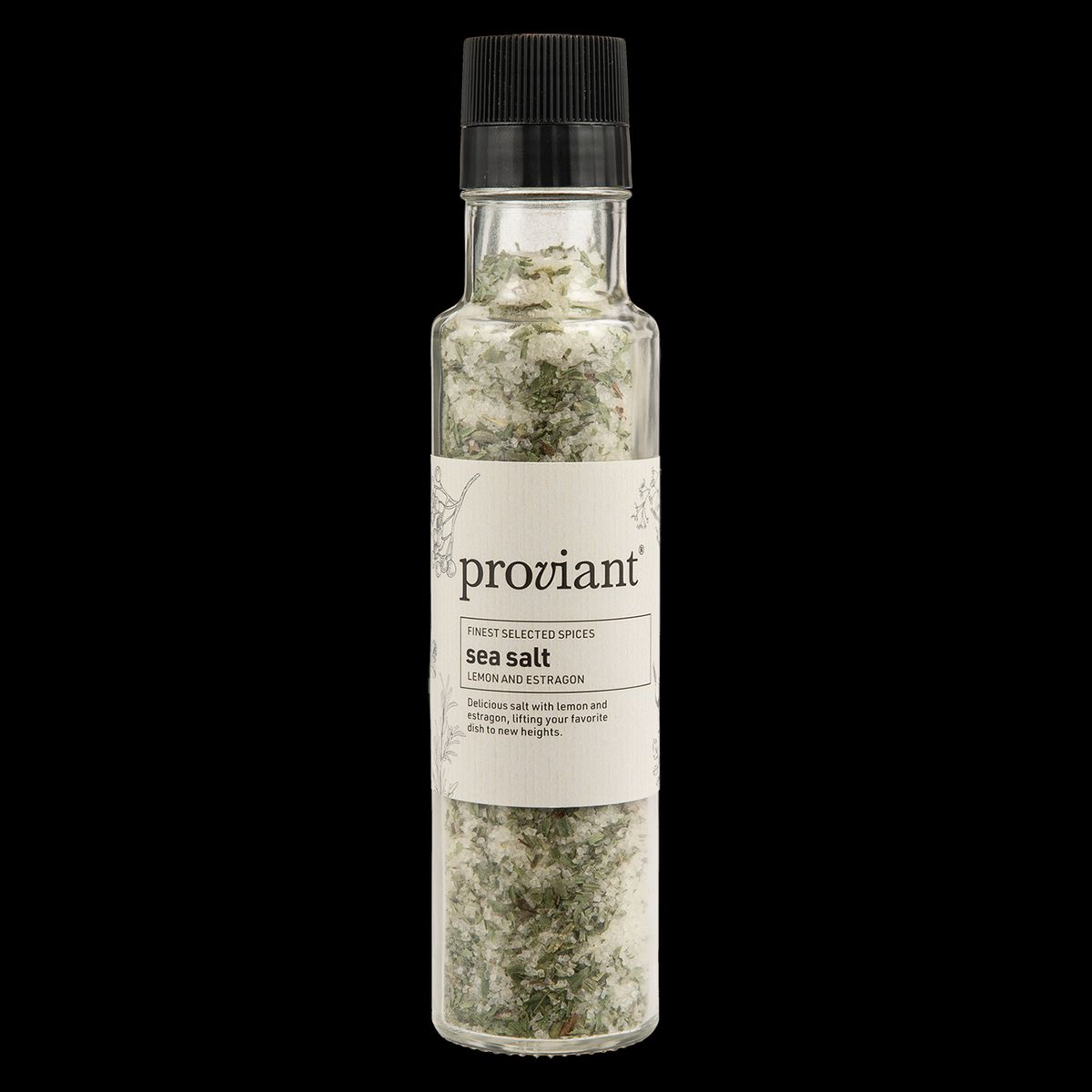 Havsalt citron/estragon kværn Proviant 300g