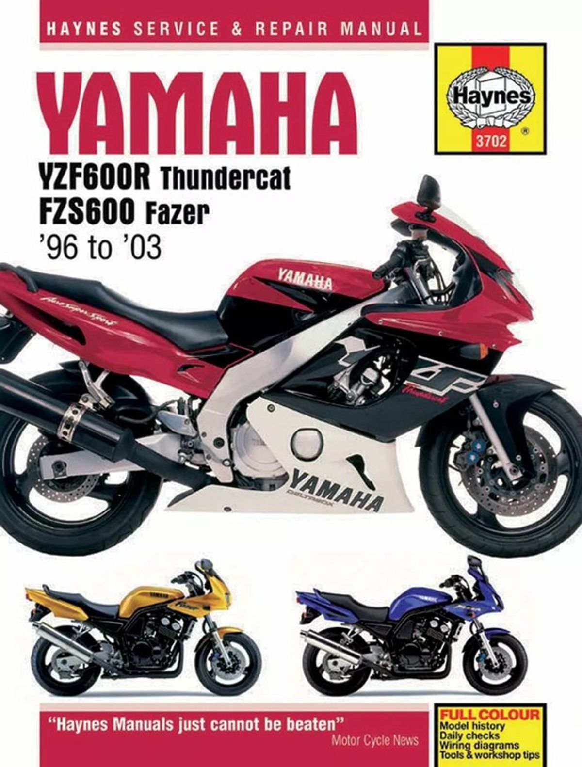 Haynes Service Manual Yamaha YZF600R/FZS600(96-03)