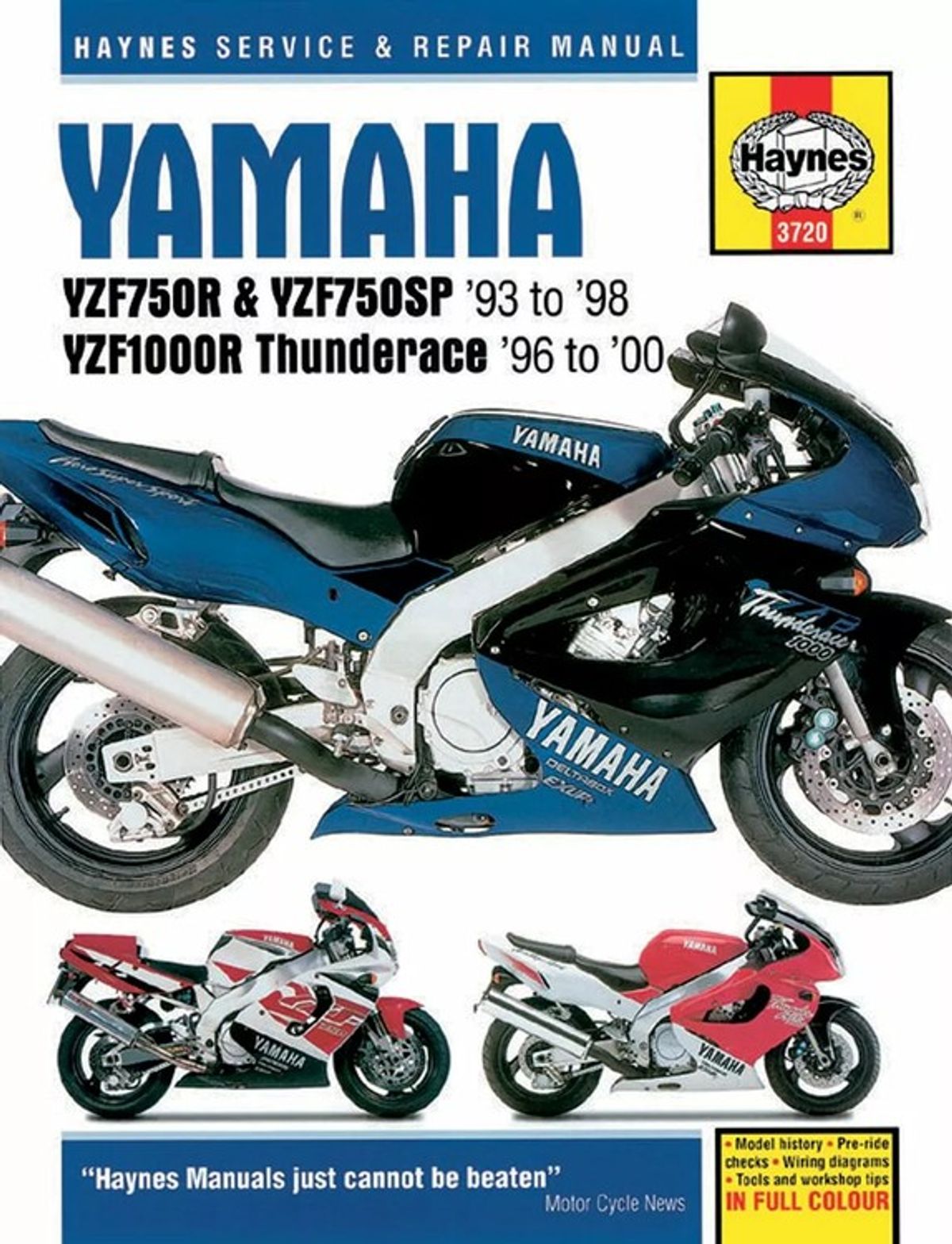 Haynes Service Manual Yamaha YZF750R/SP(93-98) & YZF1000R(96-00)