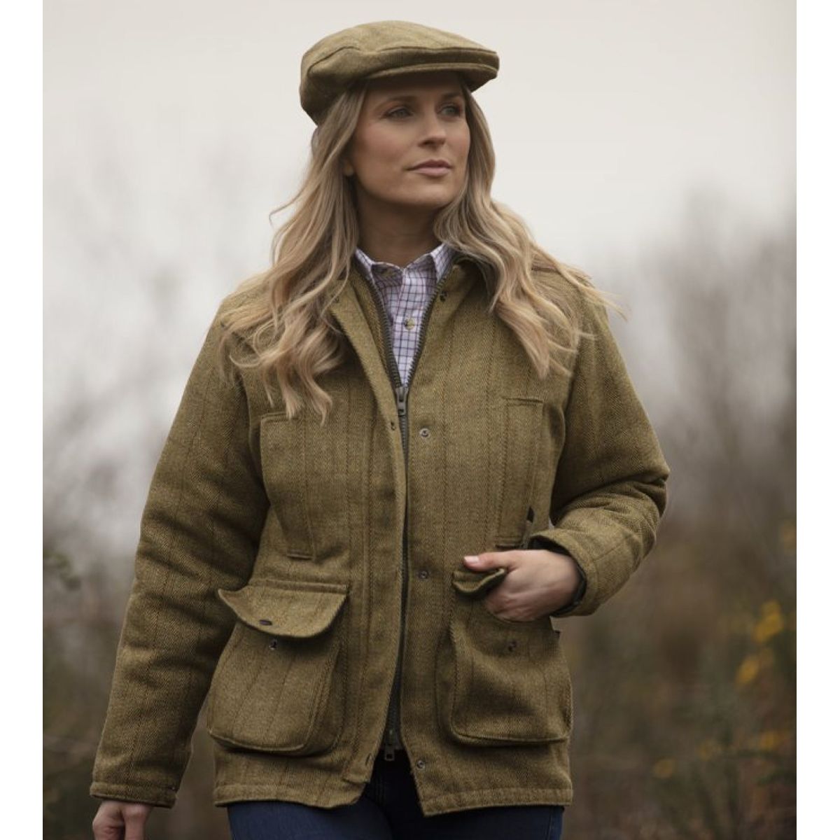 Hazelwood Ladies Tweed Country Jacket, lys salvie - 20 (3XL)