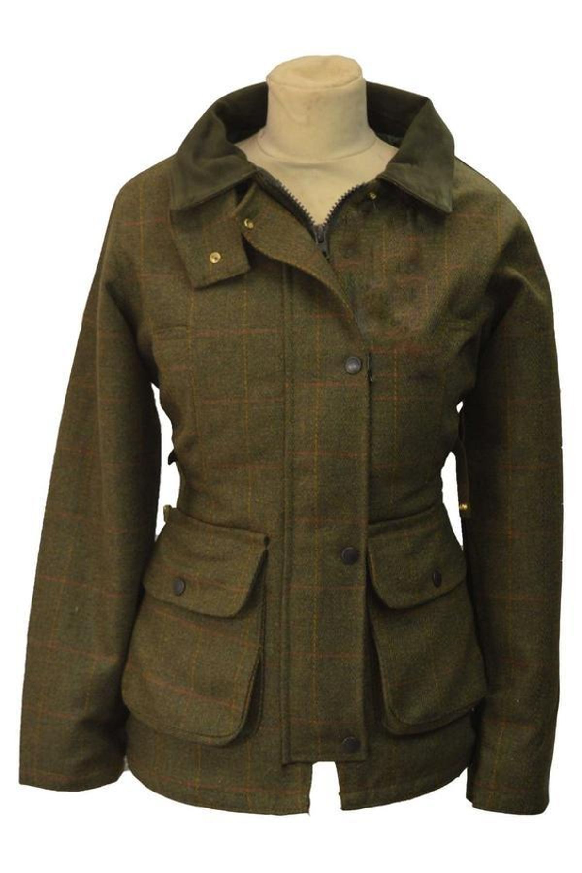 Hazelwood Ladies Tweed Country Jacket, mørk grøn - 10 (S)