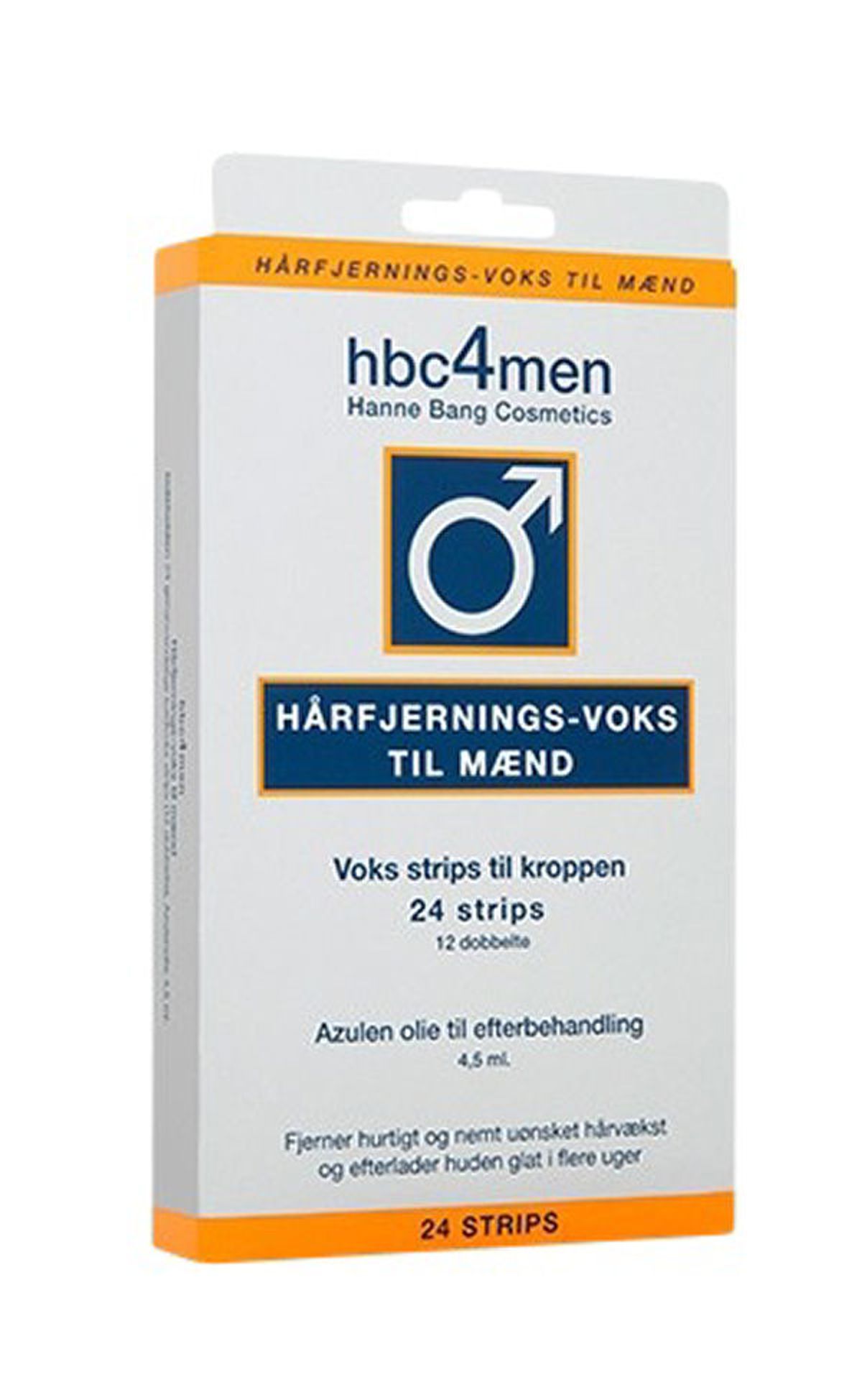 Hbc4men hårfjernings-voks til mænd voks strips til kroppen 24 strips