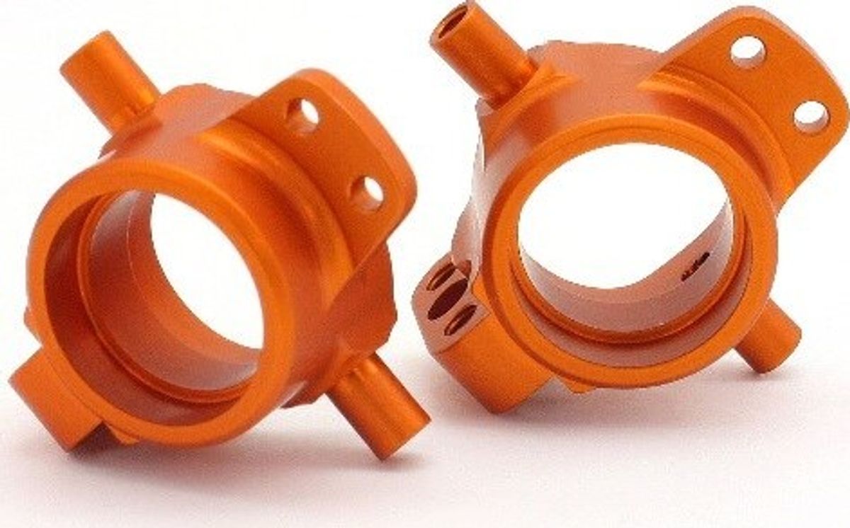 Hd Aluminum Front Hub Carrier (orange/2pcs) - Hp86994 - Hpi Racing