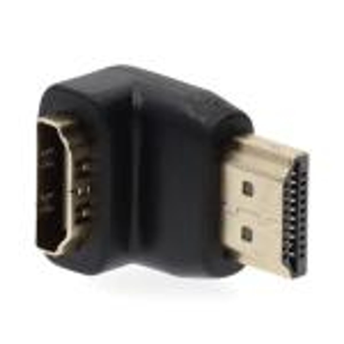 HDMI Adapter | HDMI Stik | HDMI Hun | Guldplateret | Vinkel 90 ° | ABS | Sort | 1 stk. | Box