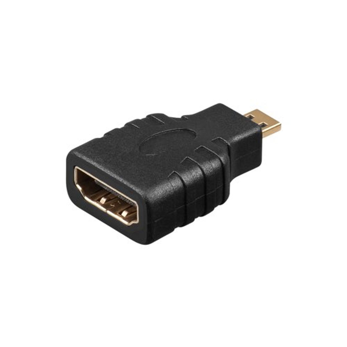 HDMI til HDMI-Micro adapter (hun/han) (4K@60Hz) (Sort) - 0,1 m - Goobay