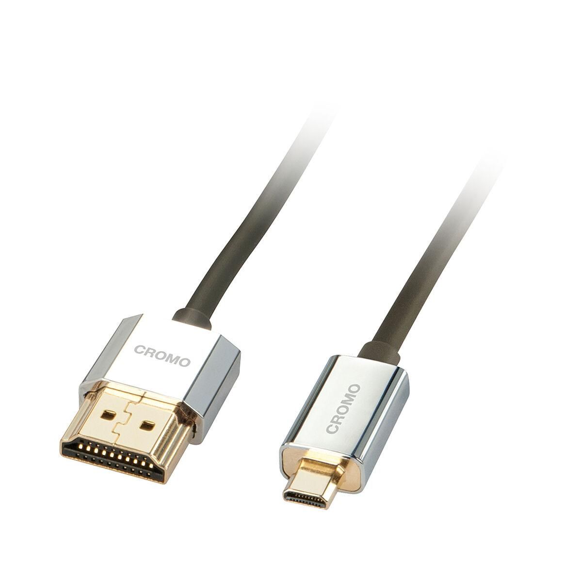 HDMI til micro HDMI kabel LINDY 41680 50 cm Sort/Grå