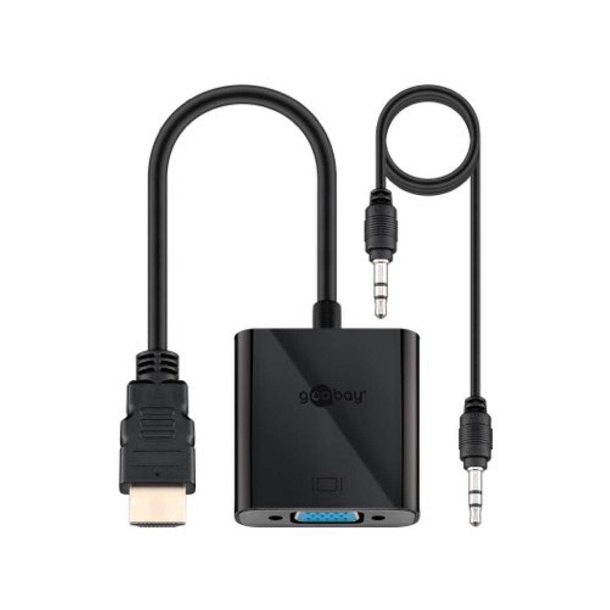 HDMI til VGA adapter (han/hun) (1080p@60 Hz) (Sort) - 0,15 m - Goobay