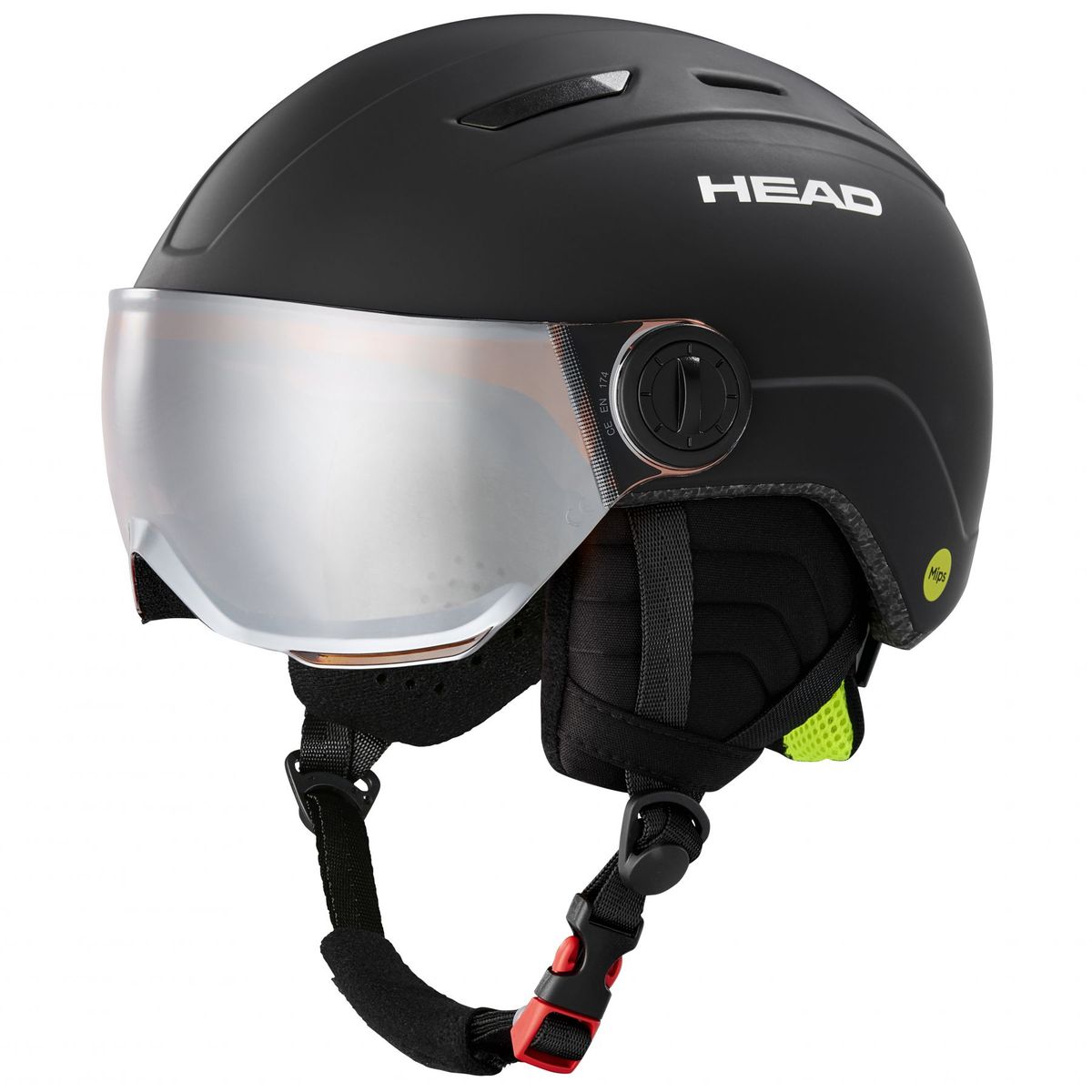 Head Mojo Visor MIPS, skihjelm med visir, junior, sort