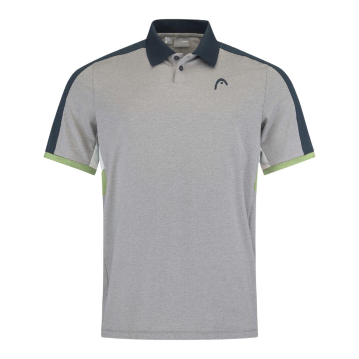 Head Padel Tech Polo Grey/Navy/Lightgreen