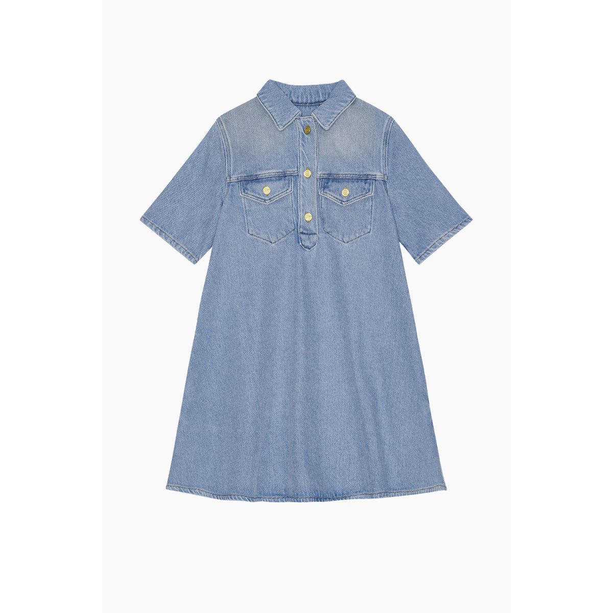 Heavy Denim Mini Dress J1503 - Tint Wash - GANNI - Blå L