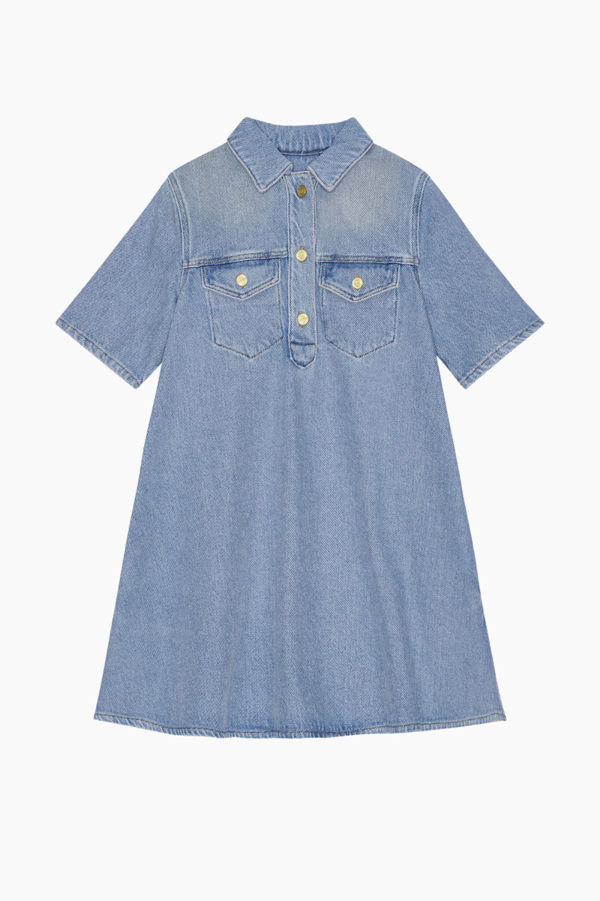 Heavy Denim Mini Dress J1503 - Tint Wash - GANNI - Blå XS