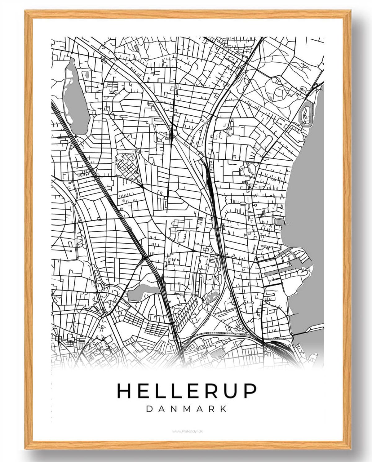 Hellerup by plakat - hvid (Størrelse: XS - 15x21cm (A5))