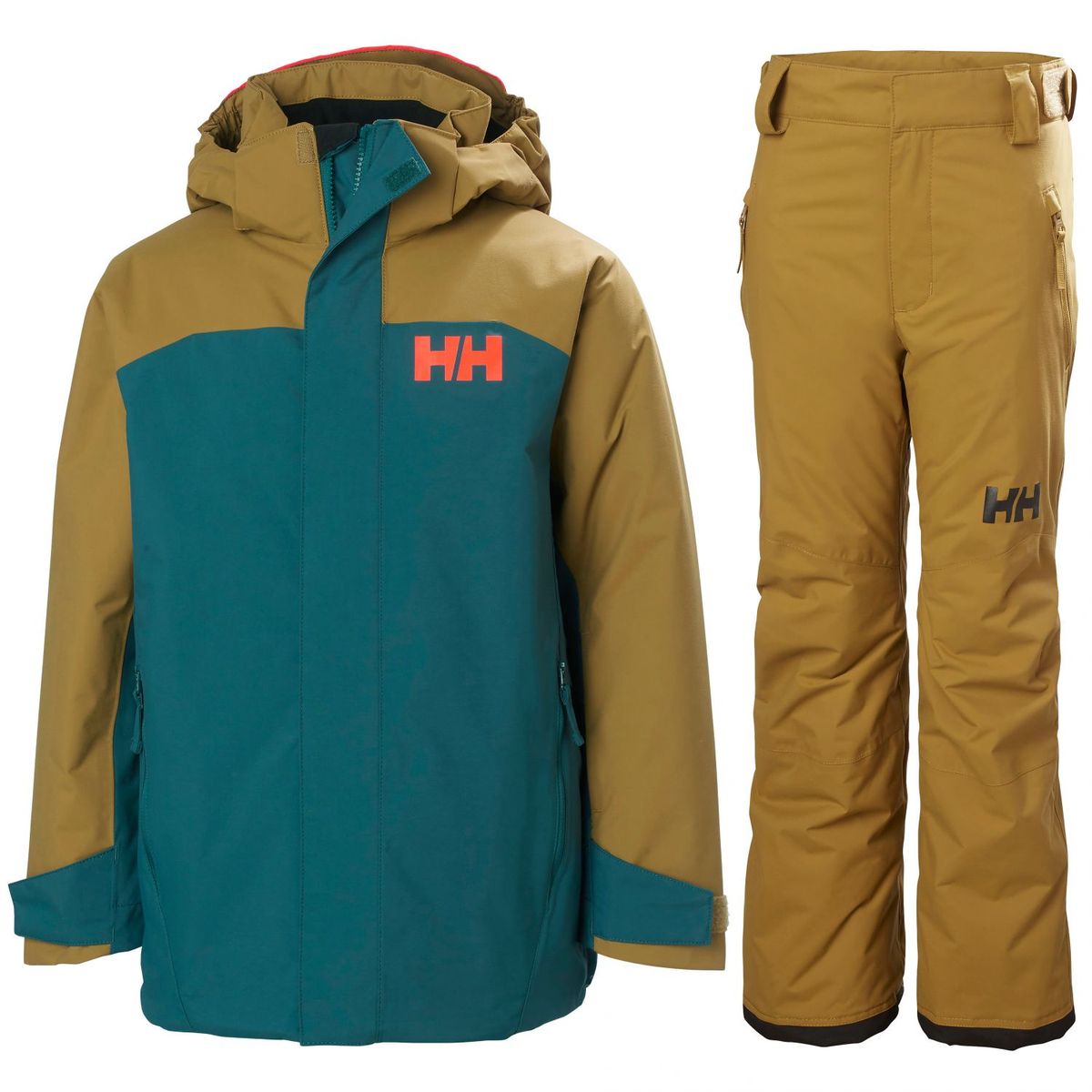 Helly Hansen Level/Legendary skisæt, junior, mørkegrøn/brun