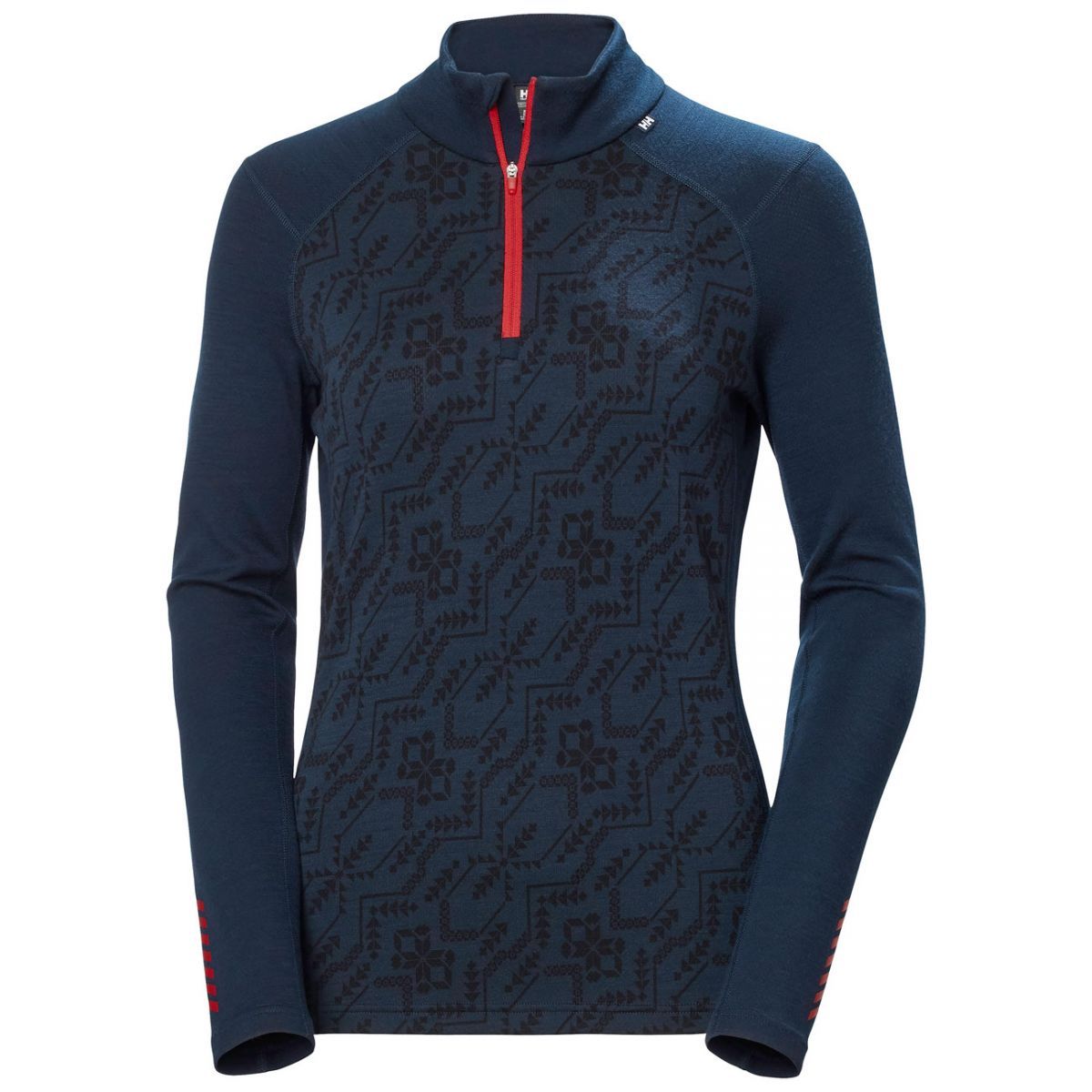 Helly Hansen Lifa Merino Midweight Graphic 1/2 Zip, dame, navy