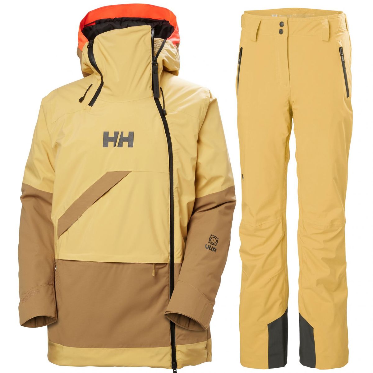 Helly Hansen Powchaser/Legendary skisæt, dame, lysebrun/gul