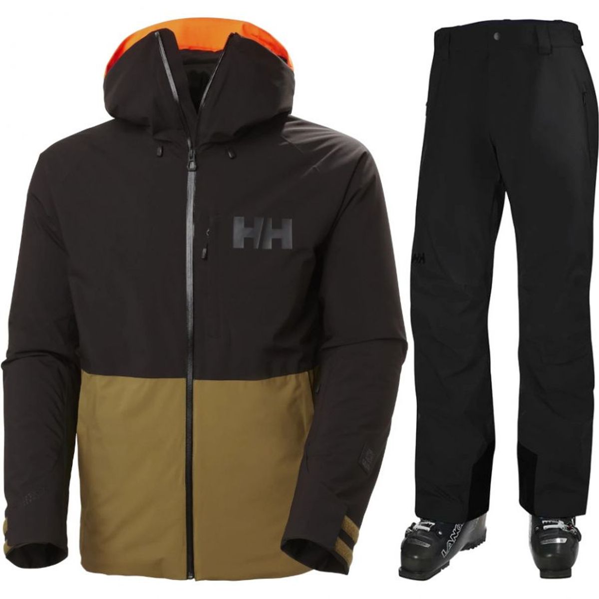 Helly Hansen Powderface/Legendary skisæt, Herre, sort/brun