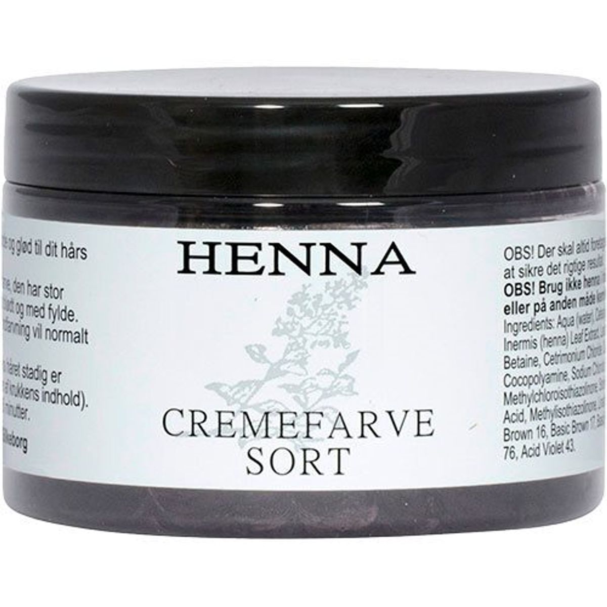 Henna Cremefarve - Sort, 120ml.