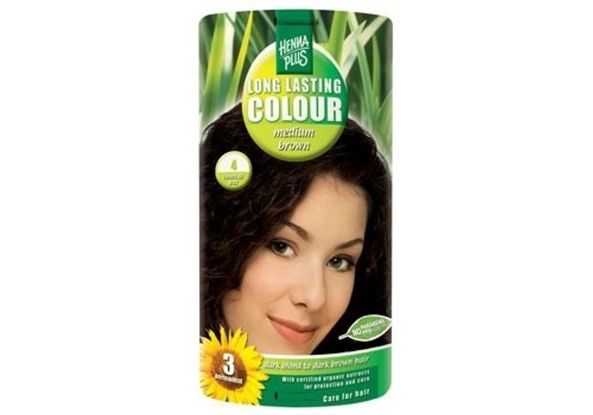 Hennaplus 4 hårfarve medium brown Long Lasting Colour - 40 ml.